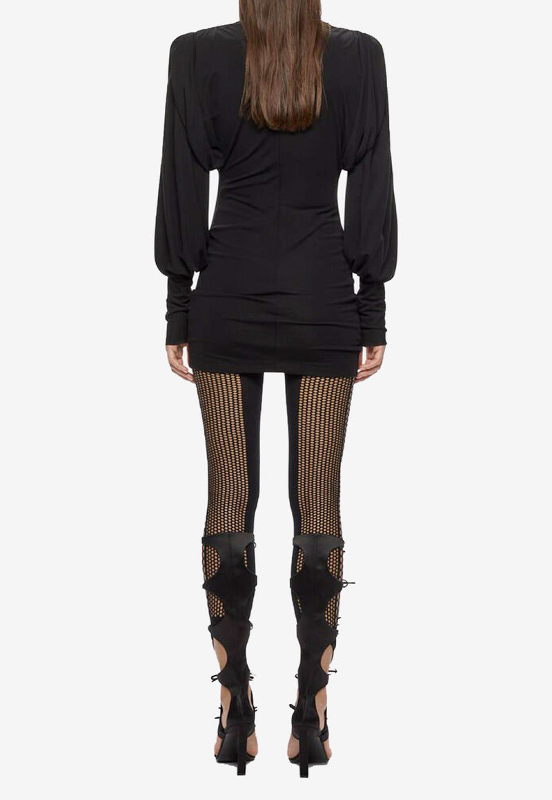 227WCA118-RY01-100 Black Quinn Long-Sleeved Mini Dress