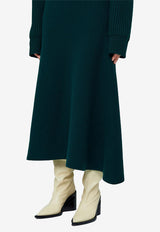 Jil Sander Reversible Asymmetric Midi Skirt J02MA0014-J14509-343 Green