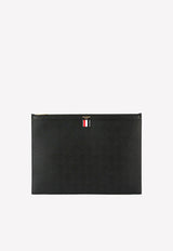 Thom Browne Large Logo Laptop Holder in Grained Leather MAC020L-00198-001 Black