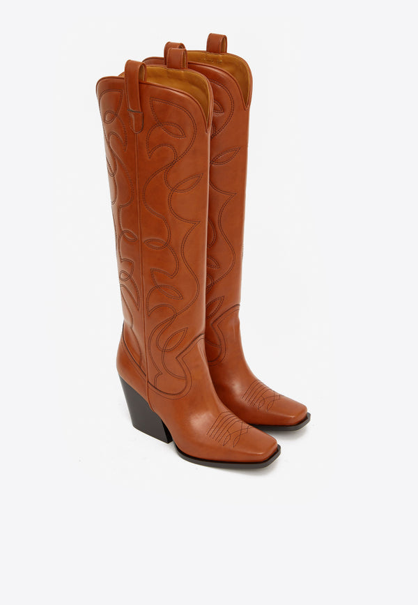 Stella McCartney Cowboy 80 Boots in Vegan Leather Brown 810102AP00K0--2134