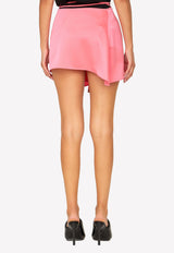 The Attico Asymmetric Mini Wrap Skirt in Satin Pink 228WCS113-E020-367