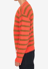 Andersson Bell Striped Pullover Sweatshirt ATB800U--ORANGE/BROWNE Orange