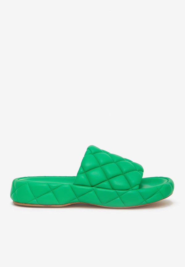 Bottega Veneta Padded Leather Sandals 709004-VBRR0-3708 Green