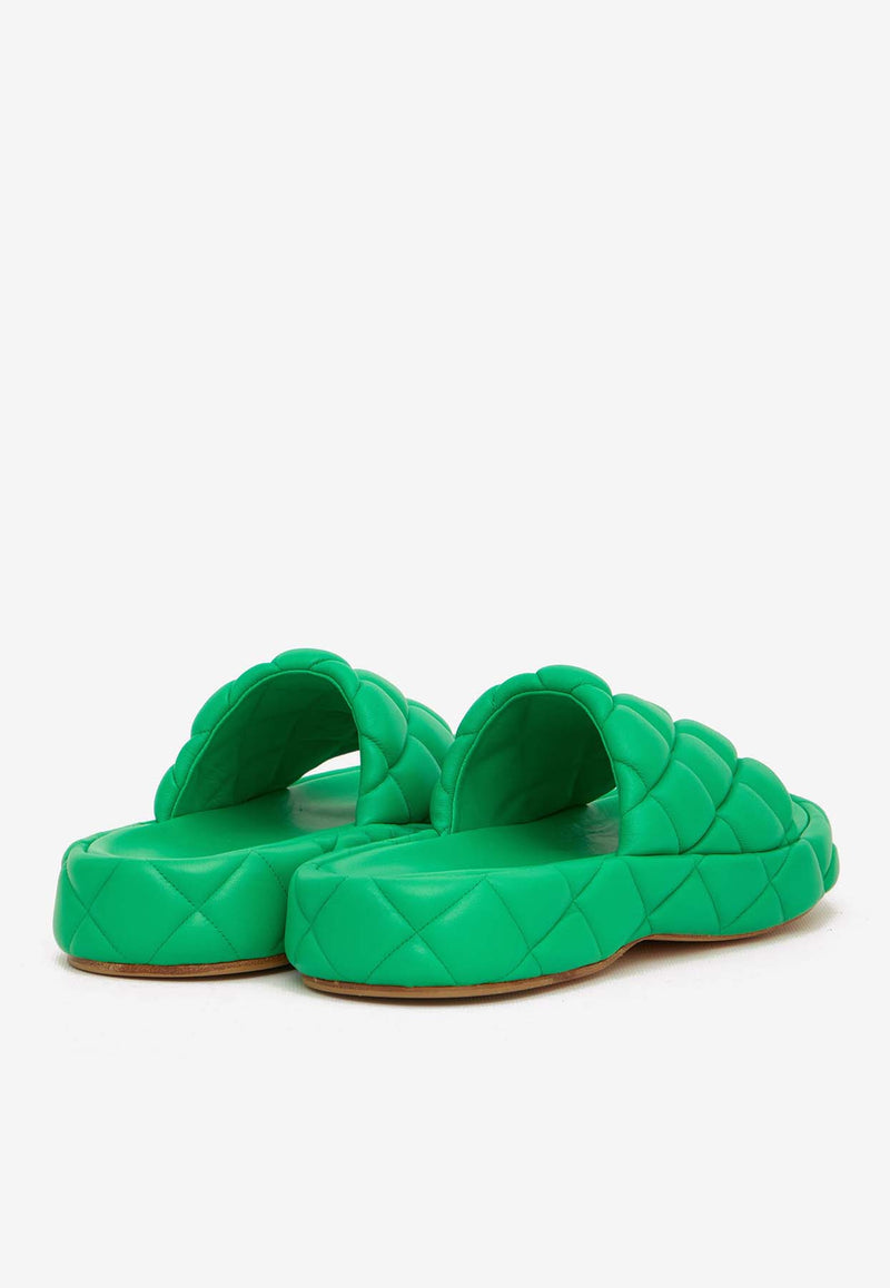 Bottega Veneta Padded Leather Sandals 709004-VBRR0-3708 Green