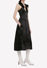 Jil Sander Midi Bow-Embellished Satin Dress 42493784850613 J03CT0006-J75001-001
