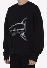 Palm Angels Broken Shark Print Sweatshirt PMBA026S23FLE006--1003 Black