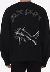 Palm Angels Broken Shark Print Sweatshirt PMBA026S23FLE006--1003 Black