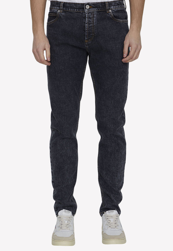 Balmain Slim Fit Jeans AH1MG000DD10--0PC Black
