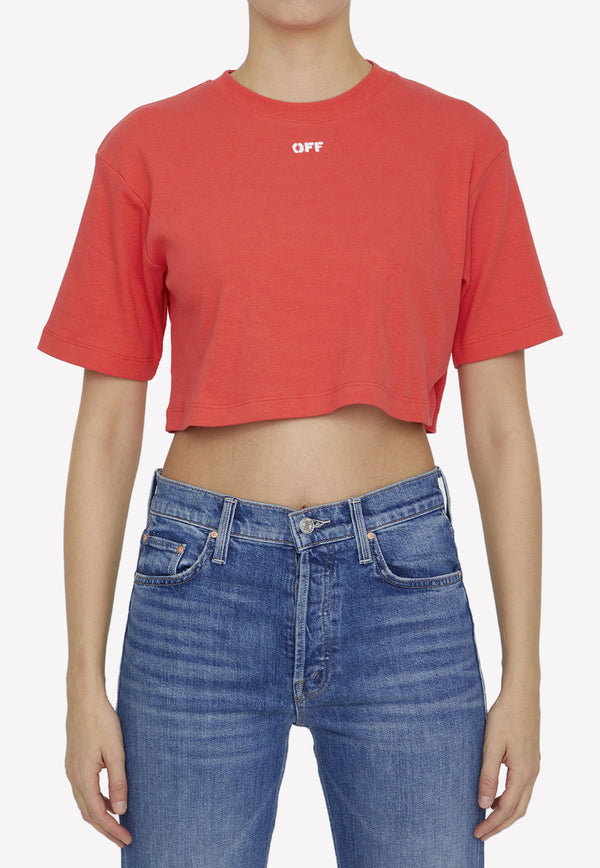 Off-White Off-Stamp Cropped T-shirt OWAA081S23JER001--2901 Red