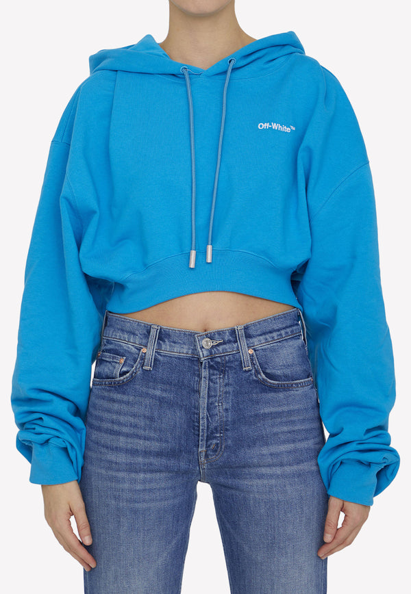 Off-White Cropped Hoodie with Logo OWBB050S23JER001--4901 Blue