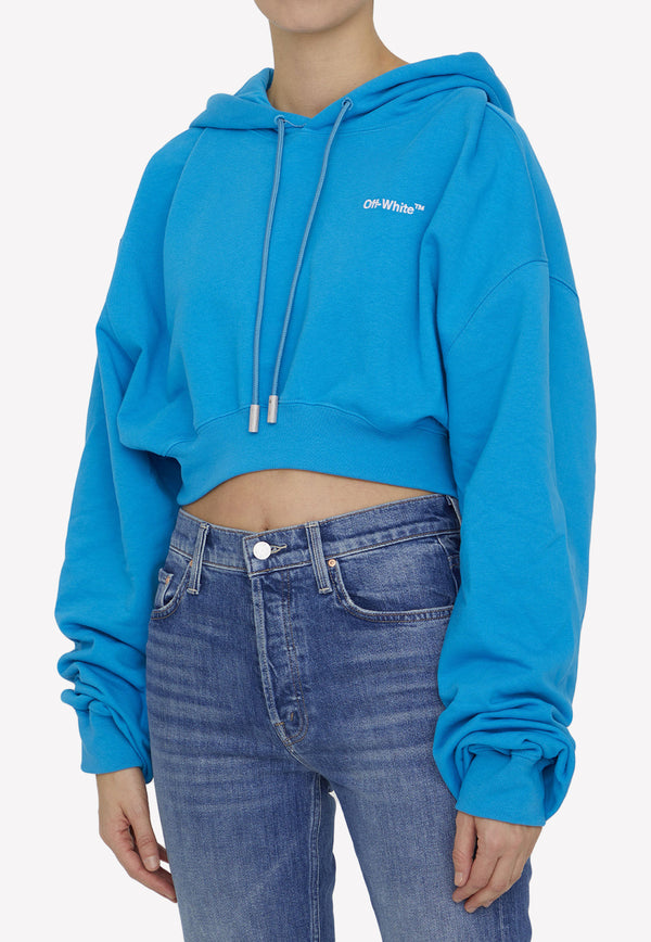 Off-White Cropped Hoodie with Logo OWBB050S23JER001--4901 Blue