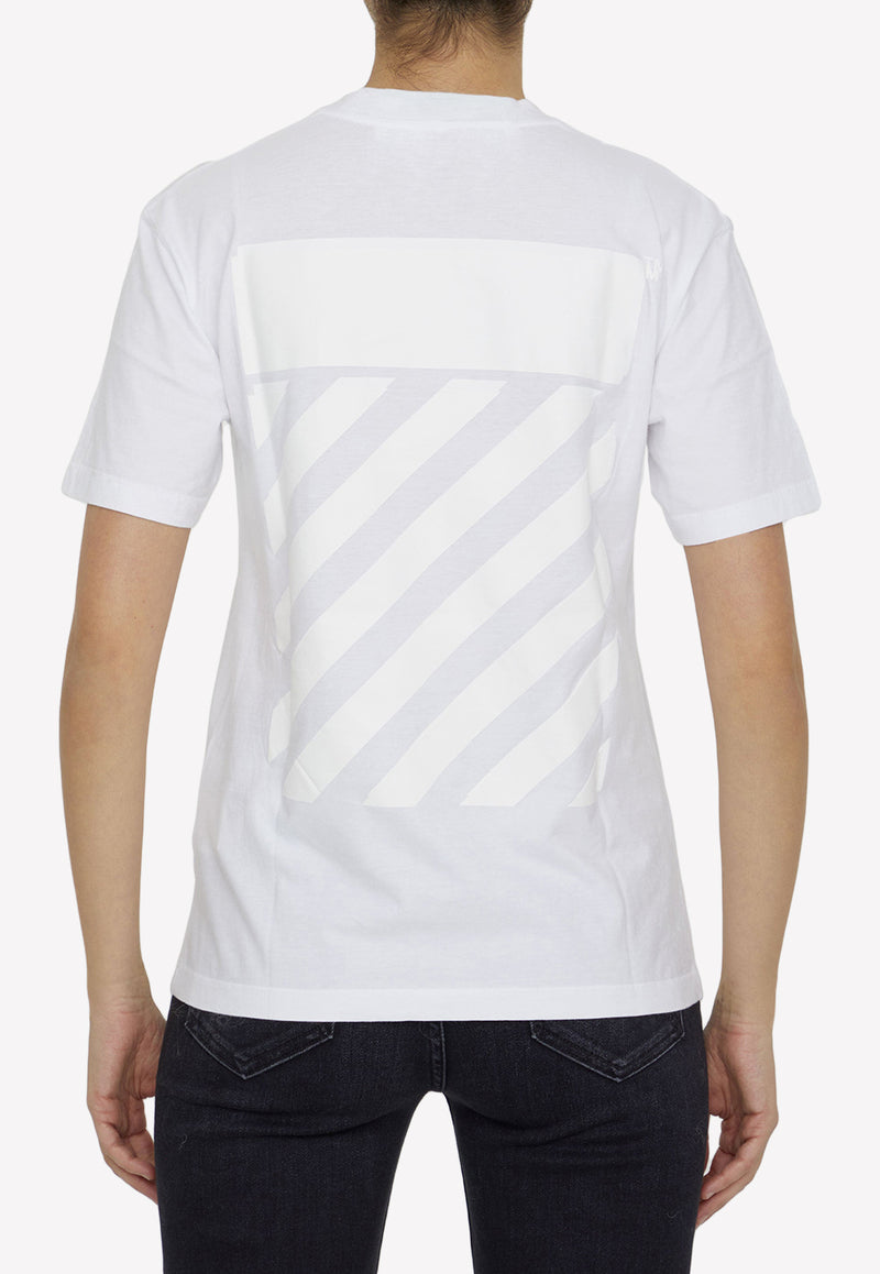Off-White Diag Print Short-Sleeved T-shirt OWAA049C99JER001--0101 White