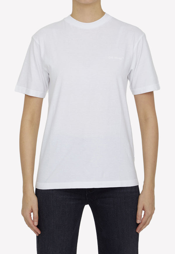 Off-White Diag Print Short-Sleeved T-shirt OWAA049C99JER001--0101 White