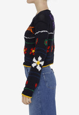 Kenzo Intarsia Knit Sweater Black FD52PU352-3CB-99J