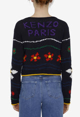 Kenzo Intarsia Knit Sweater Black FD52PU352-3CB-99J