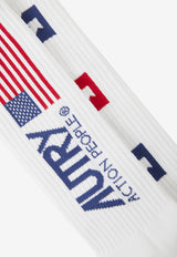 Autry Logo Intarsia Socks White SOIU--2881