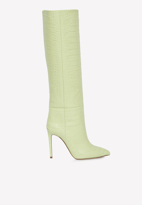 Paris Texas 150 Leather Knee-Length Boots 42590769676469 PX133-XCOCO-LIME