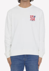 Autry Printed Pullover Sweatshirt White SWIM--2321