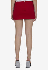 The Attico Rue Rectangular Sequin Mini Skirt Red 231WCS87-H111-010