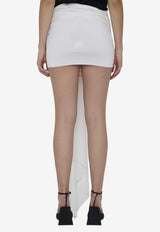 The Attico Fran Draped Mini Skirt White 231WCS122-E069-001