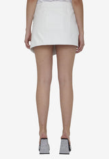 The Attico Cloe Mini Leather Skirt White 231WCS142-L054-001