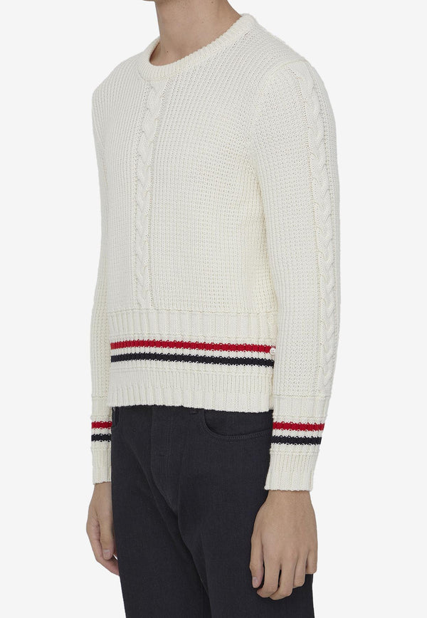 Thom Browne Knitted Wool Sweater White MKA447A-Y1024-100