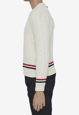 Thom Browne Knitted Wool Sweater White MKA447A-Y1024-100