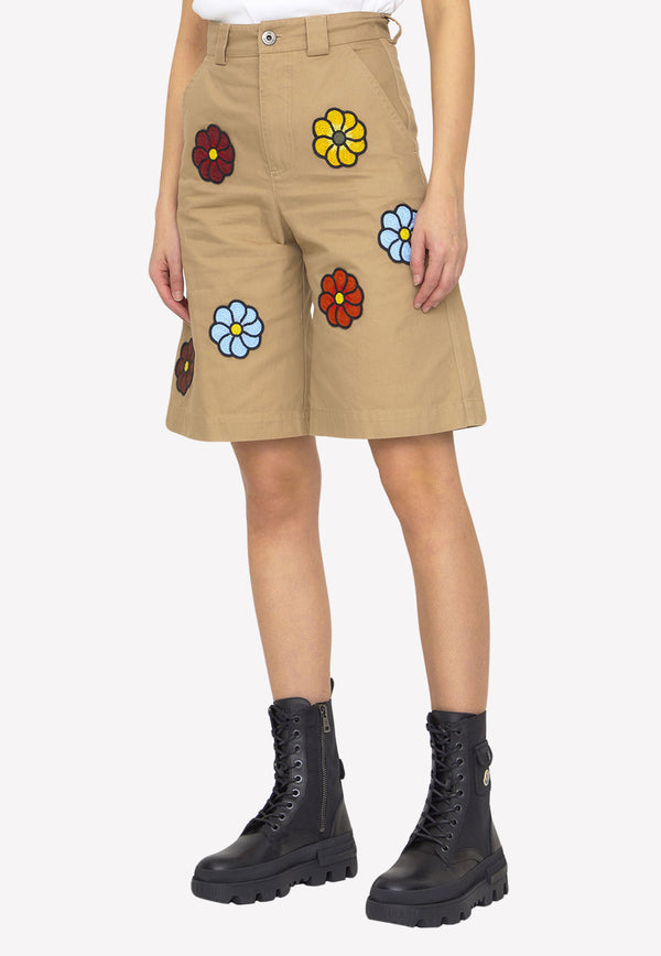 Moncler X JW Anderson Floral Embroideries Bermuda Shorts Beige 2B00001-M2731-236