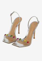 Gianvito Rossi Ribbon Candy 105 Crystal Embellished Sandals G32215-15-RIC-PLM-TSIM Multicolor