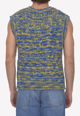Andersson Bell V-neck Knitted Sweater Vest Multicolor ATB867M--BLUE