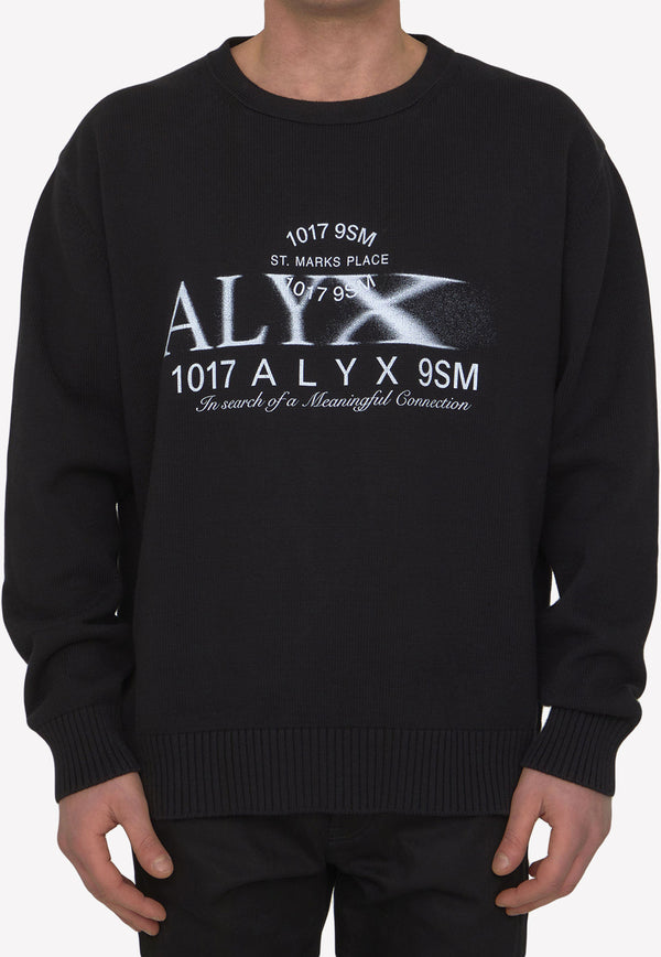 1017 ALYX 9SM Logo-Printed Pullover Sweatshirt Black AAMKN0190YA01--BLK0001