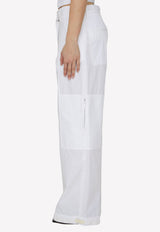 Jil Sander Wide-Leg Cargo Pants White J40KA0133-45127-100