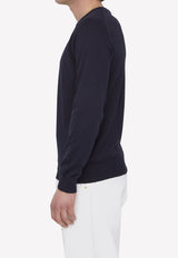 John Smedley Basic Knitted Sweater Blue HATFIELD-30G-NAVY