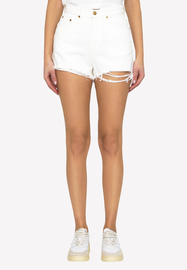 Golden Goose DB Journey High-Waisted Mini Shorts GWP01091-P000981-10190 White
