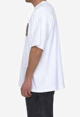 Drôle de Monsieur Logo-Print Cotton T-shirt  B-TS147-CO002--WT White