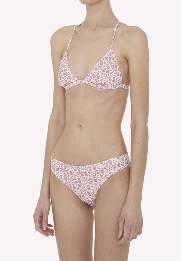 Moncler All-Over Logo Bikini Set Pink 8N00004-89A0Y-519