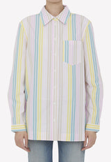GANNI Long-Sleeved Striped Shirt Multicolor F7771--999