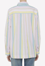 GANNI Long-Sleeved Striped Shirt Multicolor F7771--999