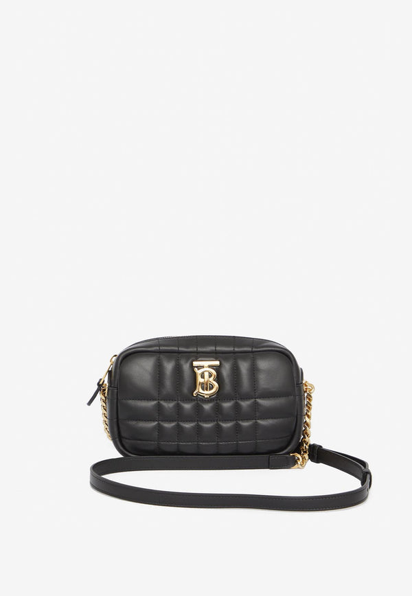 Burberry Mini Lola Crossbody Bag in Quilted Leather Black 8060836--A1189