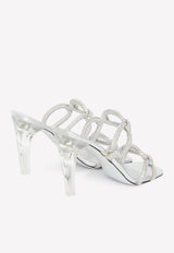 Valentino Chain 1967 10 Crystal-Embellished Mules Silver 2W2S0GH5APL--S13