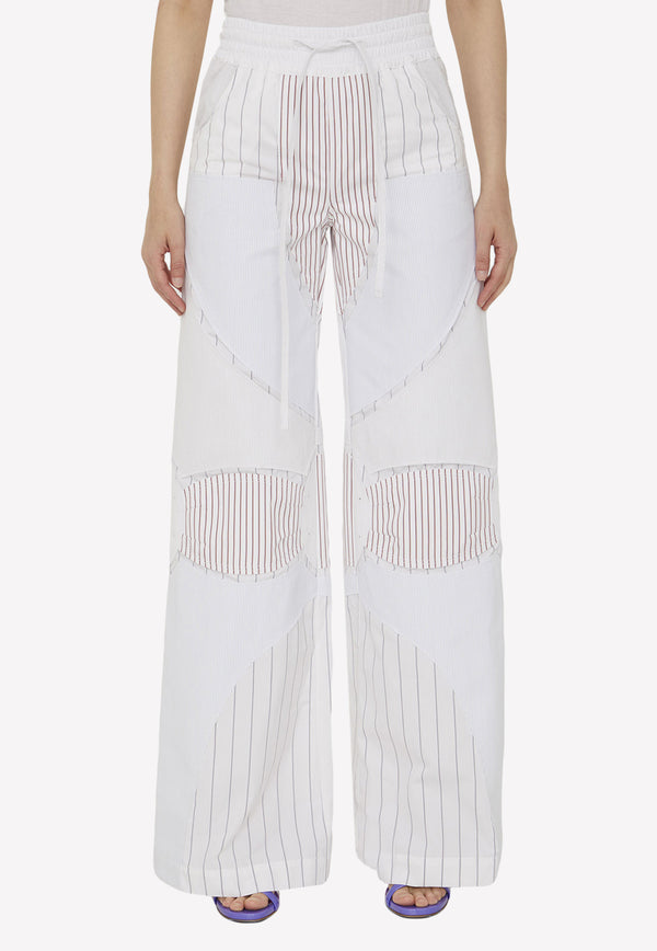 Off-White Motorcycle Wide-Leg Pants White OWCA166S23-FAB001-0184