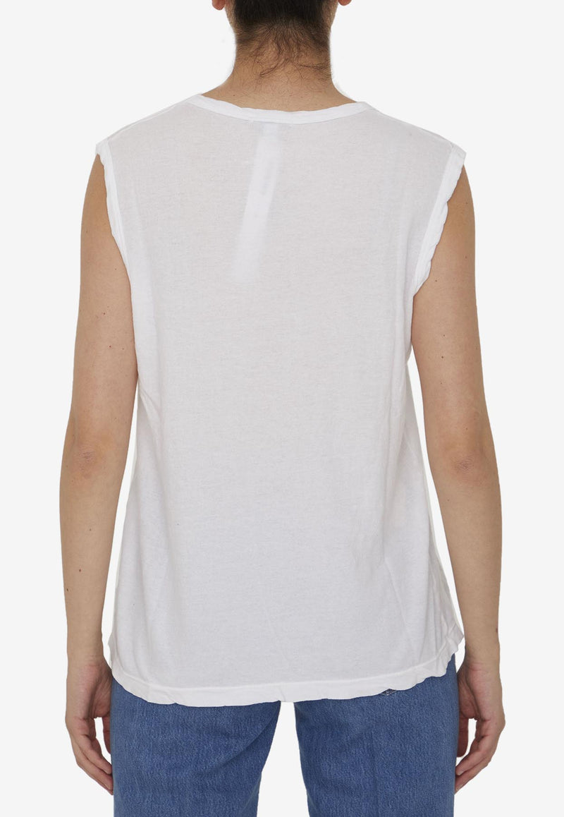 James Perse Sleeveless Solid T-shirt WUC3845--WHT White