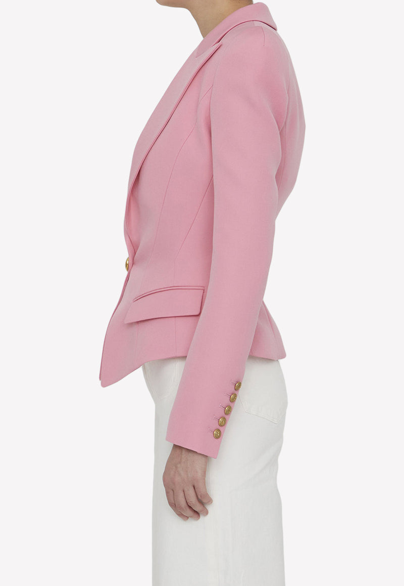 Balmain Single-Breasted Wool Blazer Pink AF0SE007WB05--4AY