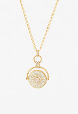Falamank Written In The Stars Collection Double Sided Spin Pendant Necklace in 18-karat Yellow Gold with White Diamonds NK581