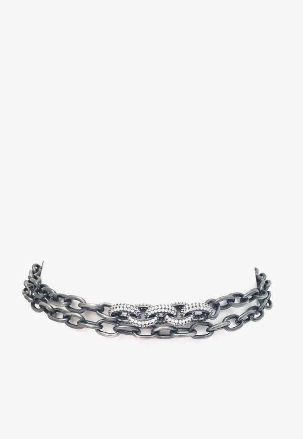 Nathan & Moe Jewelry Harley Choker in 925 Sterling Silver and Oxidized Brass