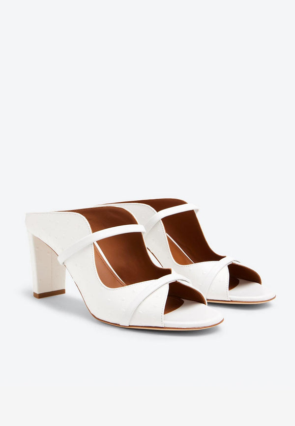 Malone Souliers Norah 70 Leather Mules NORAH 70-107 WHITE/WHITE