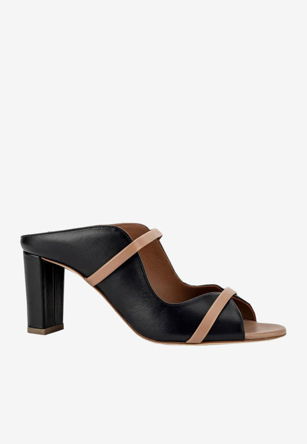Malone Souliers Norah 70 Nappa Leather Mules Black NORAH MS 70-7 BLACK/NUDE