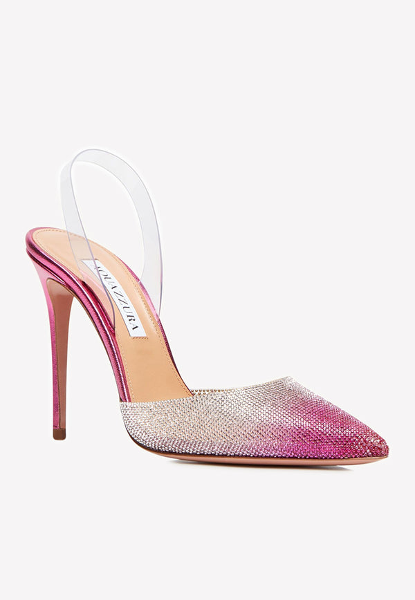 Aquazzura So Nude 105 Crystal Plexi Ombre Pumps Pink NPCHIGP0-NLPBGV BOUGANVILLEA
