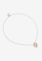 Djihan Cube Mirage Diamond Chain Necklace in 18-karat Rose Gold Black Nec-267