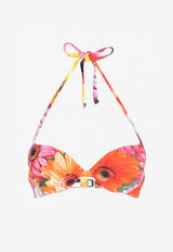 Dolce & Gabbana Daisy Print Halterneck Bikini Multicolor O1A30J FSGX3 HV3BB